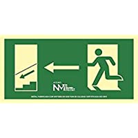 Normaluz RD11141 - Señal Luminiscente Salida Escalera Izquierda Abajo Clase B PVC 0.7 mm 32x16 cm con CTE- RIPCI y Apto…